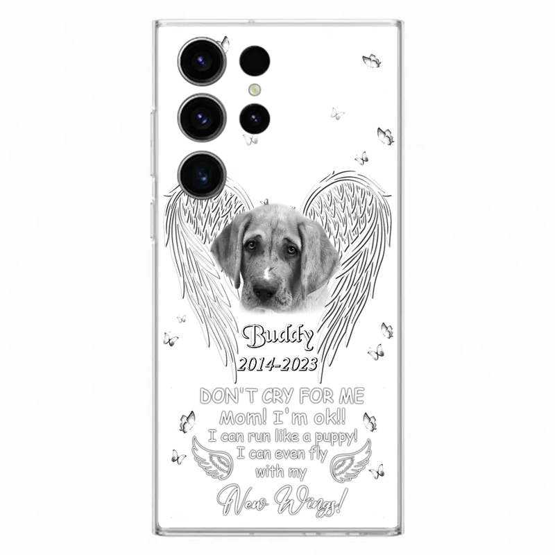 Personalized Memorial Photo Phone Case - Memorial Gift Idea for Christmas - Don't Cry For Me Mom/Dad - Case For iPhone/Samsung