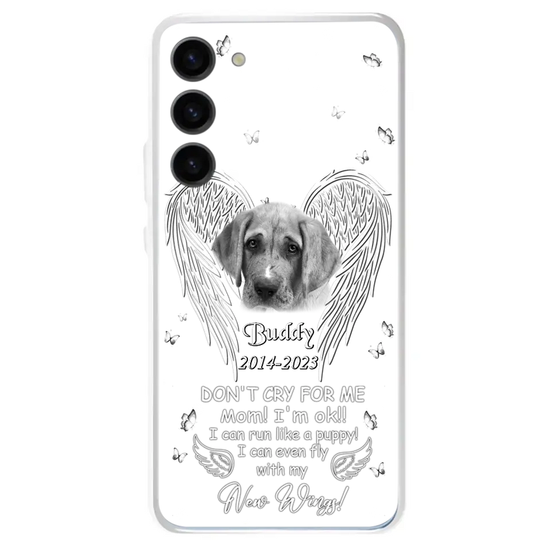 Personalized Memorial Photo Phone Case - Memorial Gift Idea for Christmas - Don't Cry For Me Mom/Dad - Case For iPhone/Samsung