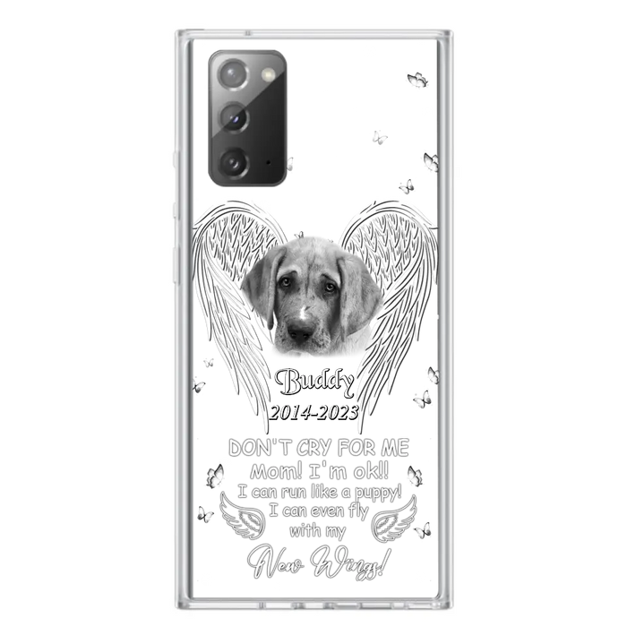 Custom Personalized Memorial Photo Phone Case - Memorial Gift Idea for Christmas - Don't Cry For Me Mom/Dad - Case For iPhone/Samsung