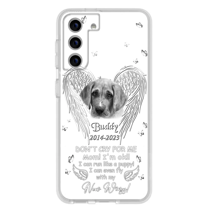 Personalized Memorial Photo Phone Case - Memorial Gift Idea for Christmas - Don't Cry For Me Mom/Dad - Case For iPhone/Samsung