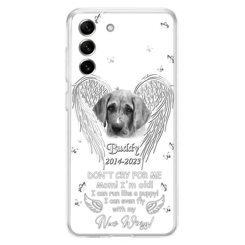 Personalized Memorial Photo Phone Case - Memorial Gift Idea for Christmas - Don't Cry For Me Mom/Dad - Case For iPhone/Samsung