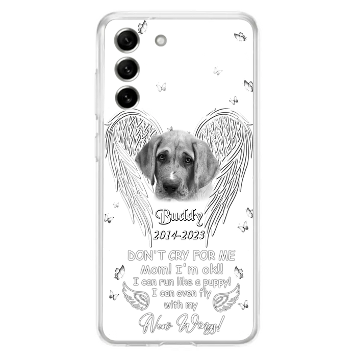 Custom Personalized Memorial Photo Phone Case - Memorial Gift Idea for Christmas - Don't Cry For Me Mom/Dad - Case For iPhone/Samsung