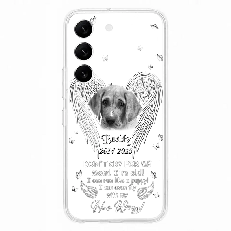 Personalized Memorial Photo Phone Case - Memorial Gift Idea for Christmas - Don't Cry For Me Mom/Dad - Case For iPhone/Samsung