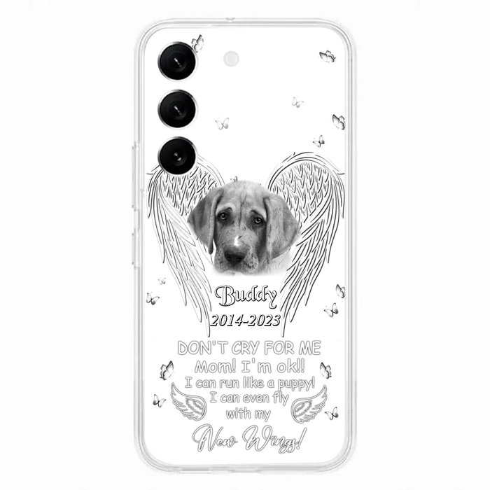 Custom Personalized Memorial Photo Phone Case - Memorial Gift Idea for Christmas - Don't Cry For Me Mom/Dad - Case For iPhone/Samsung