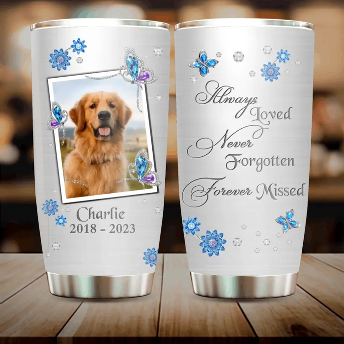 Personalized Dog Memorial Tumbler - Upload Photo - Remembrance Gift for Dog Loss