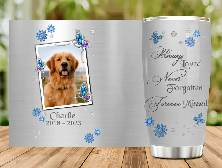 Personalized Dog Memorial Tumbler - Upload Photo - Remembrance Gift for Dog Loss