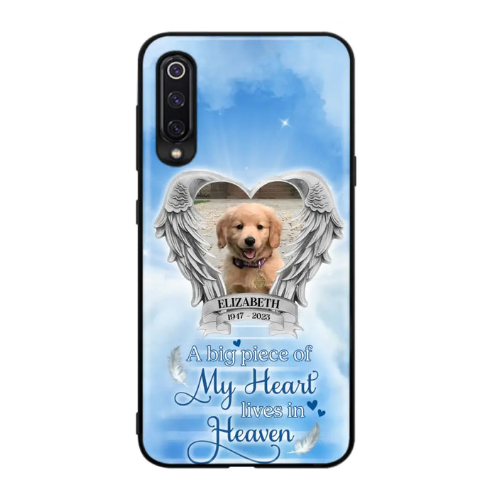 Custom Personalized Memorial Phone Case - Upload Photo - Memorial Gift Idea For Family Member/ Pet Owner - A Big Piece Of My Heart Lives In Heaven - Case For Xiaomi/Oppo/Huawei