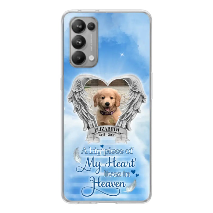 Custom Personalized Memorial Phone Case - Upload Photo - Memorial Gift Idea For Family Member/ Pet Owner - A Big Piece Of My Heart Lives In Heaven - Case For Xiaomi/Oppo/Huawei