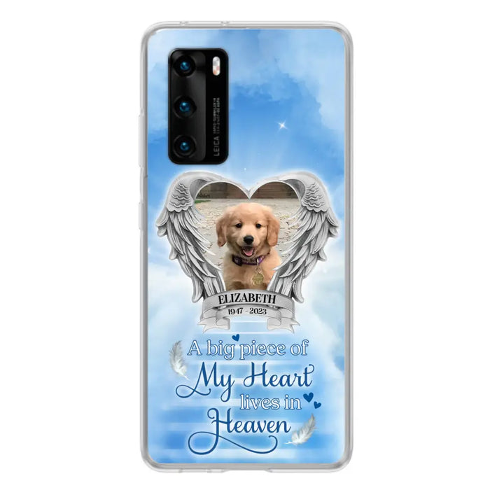 Custom Personalized Memorial Phone Case - Upload Photo - Memorial Gift Idea For Family Member/ Pet Owner - A Big Piece Of My Heart Lives In Heaven - Case For Xiaomi/Oppo/Huawei