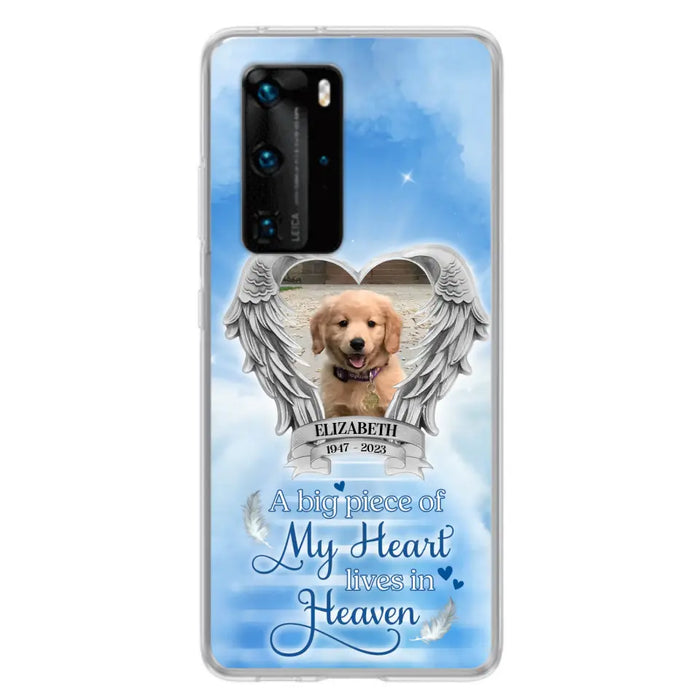 Custom Personalized Memorial Phone Case - Upload Photo - Memorial Gift Idea For Family Member/ Pet Owner - A Big Piece Of My Heart Lives In Heaven - Case For Xiaomi/Oppo/Huawei