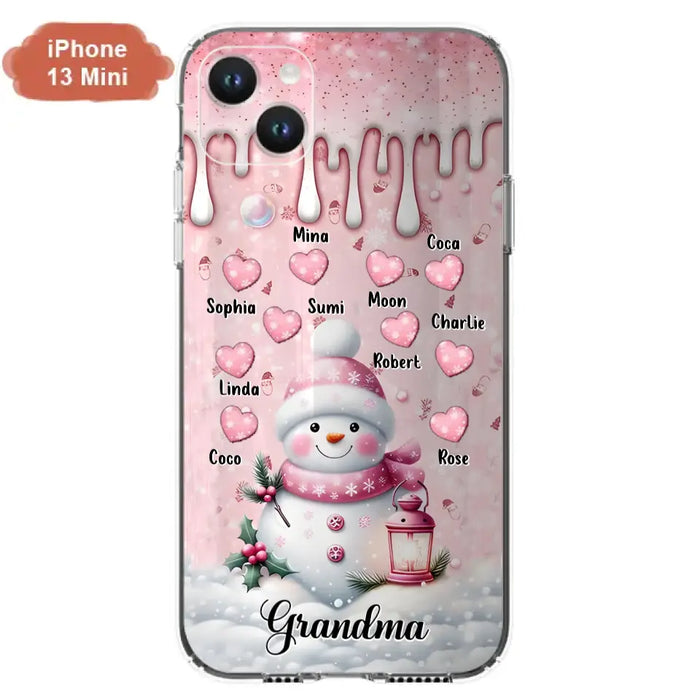 Custom Personalized Snowman Grandma Phone Case - Christmas Gift Idea For Grandma - Up to 10 Kids - Case For iPhone/Samsung - Grandma