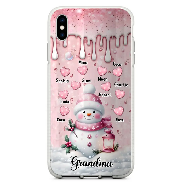 Custom Personalized Snowman Grandma Phone Case - Christmas Gift Idea For Grandma - Up to 10 Kids - Case For iPhone/Samsung - Grandma