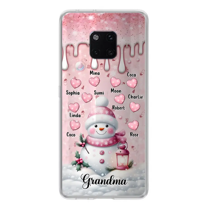 Custom Personalized Snowman Grandma Phone Case - Christmas Gift Idea For Grandma - Up to 10 Kids - Case For Oppo/Xiaomi/Huawei - Grandma