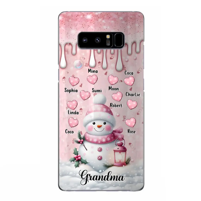 Custom Personalized Snowman Grandma Phone Case - Christmas Gift Idea For Grandma - Up to 10 Kids - Case For iPhone/Samsung - Grandma