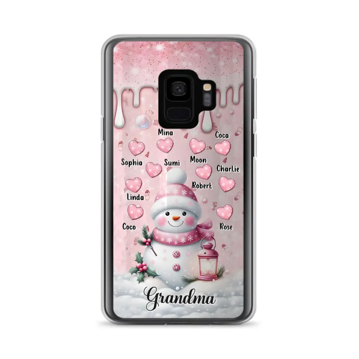 Custom Personalized Snowman Grandma Phone Case - Christmas Gift Idea For Grandma - Up to 10 Kids - Case For iPhone/Samsung - Grandma