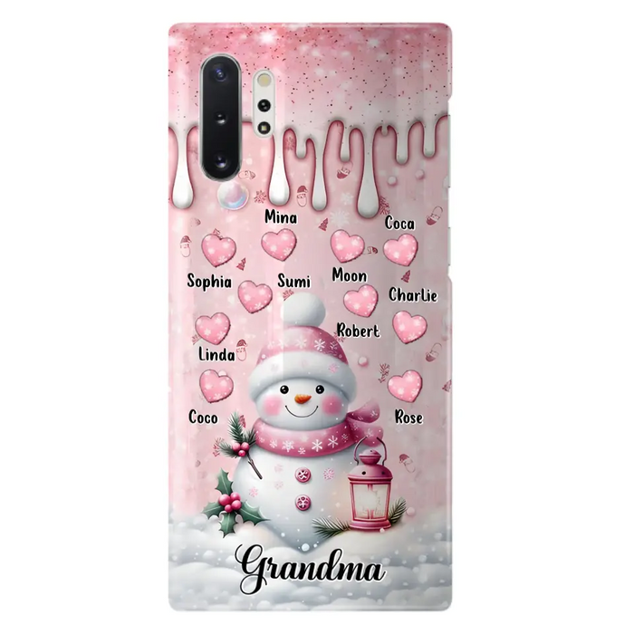 Custom Personalized Snowman Grandma Phone Case - Christmas Gift Idea For Grandma - Up to 10 Kids - Case For iPhone/Samsung - Grandma