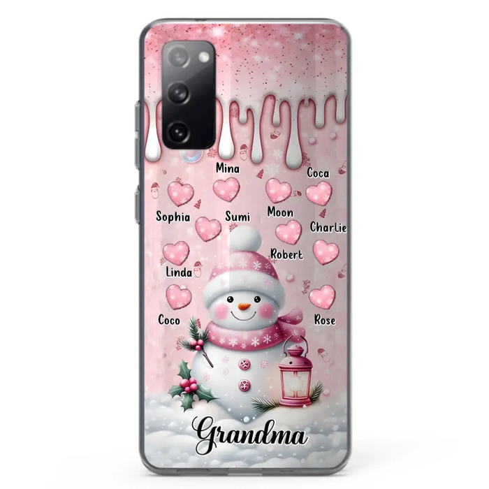 Custom Personalized Snowman Grandma Phone Case - Christmas Gift Idea For Grandma - Up to 10 Kids - Case For iPhone/Samsung - Grandma