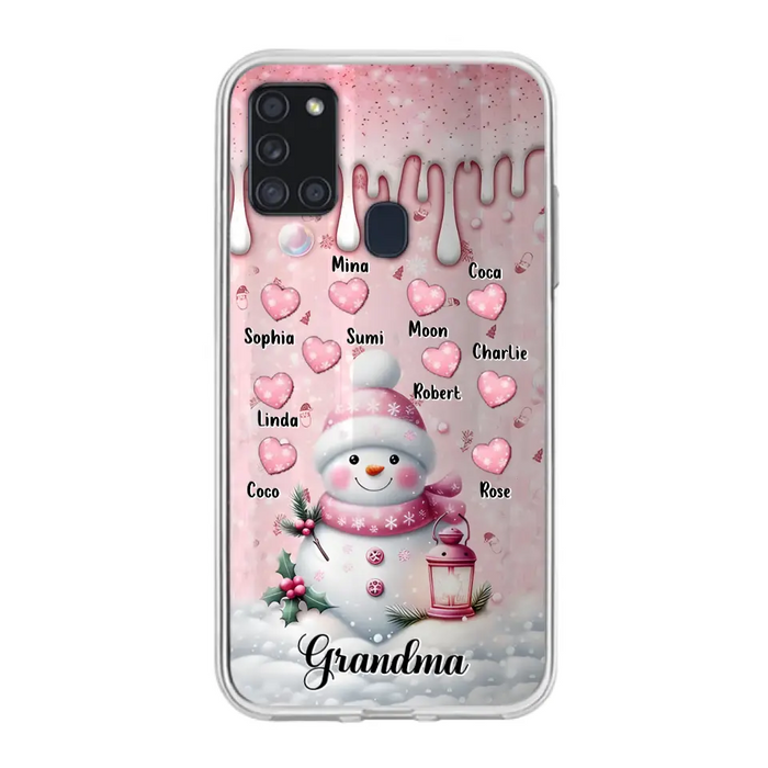 Custom Personalized Snowman Grandma Phone Case - Christmas Gift Idea For Grandma - Up to 10 Kids - Case For iPhone/Samsung - Grandma