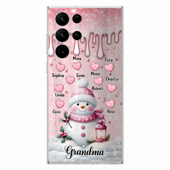 Custom Personalized Snowman Grandma Phone Case - Christmas Gift Idea For Grandma - Up to 10 Kids - Case For iPhone/Samsung - Grandma