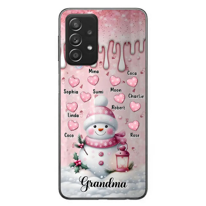 Custom Personalized Snowman Grandma Phone Case - Christmas Gift Idea For Grandma - Up to 10 Kids - Case For iPhone/Samsung - Grandma