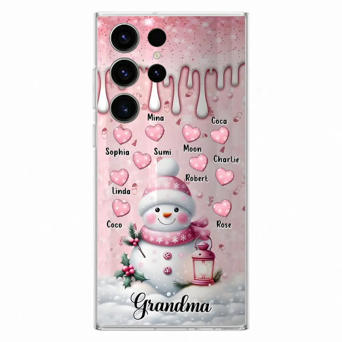 Custom Personalized Snowman Grandma Phone Case - Christmas Gift Idea For Grandma - Up to 10 Kids - Case For iPhone/Samsung - Grandma