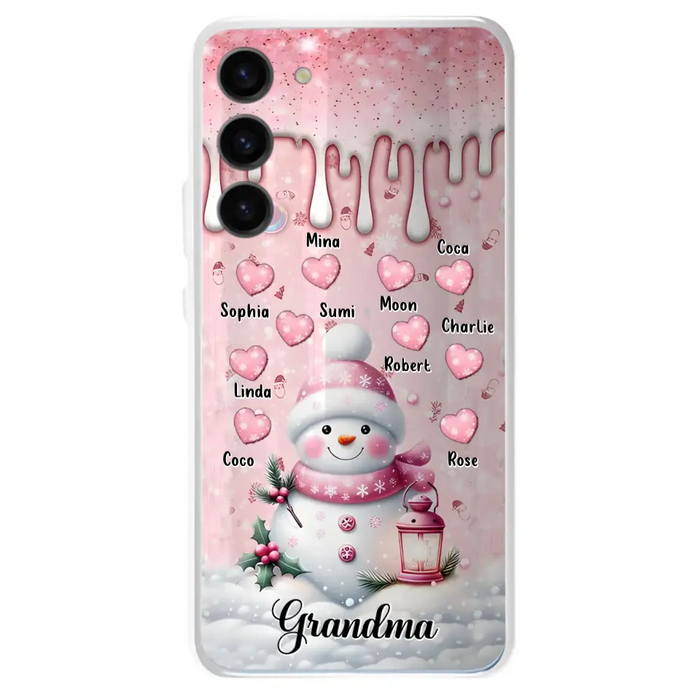 Custom Personalized Snowman Grandma Phone Case - Christmas Gift Idea For Grandma - Up to 10 Kids - Case For iPhone/Samsung - Grandma