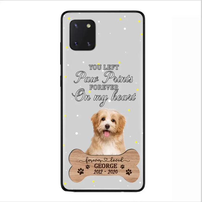 Custom Personalized Memorial Phone Case - Upload Photo - Memorial Gift Idea For Pet Lover - You Left Paw Prints Forever On My Heart