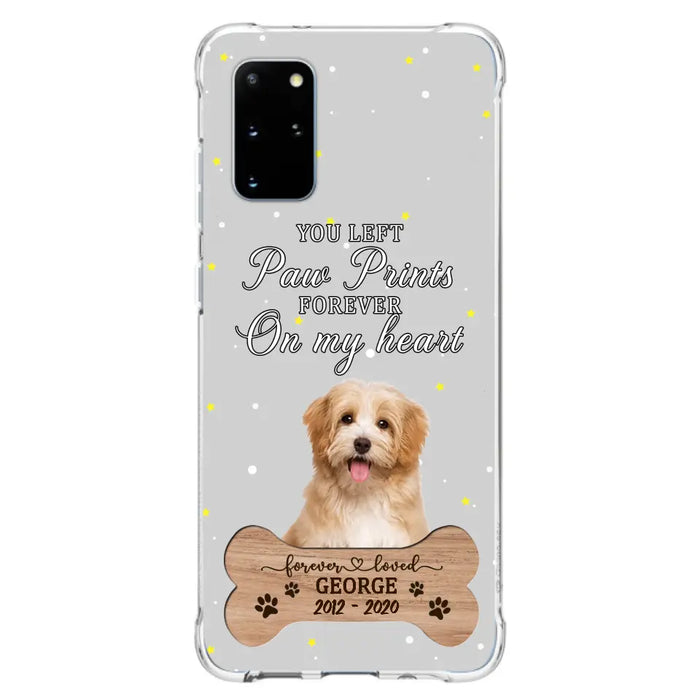 Custom Personalized Memorial Phone Case - Upload Photo - Memorial Gift Idea For Pet Lover - You Left Paw Prints Forever On My Heart