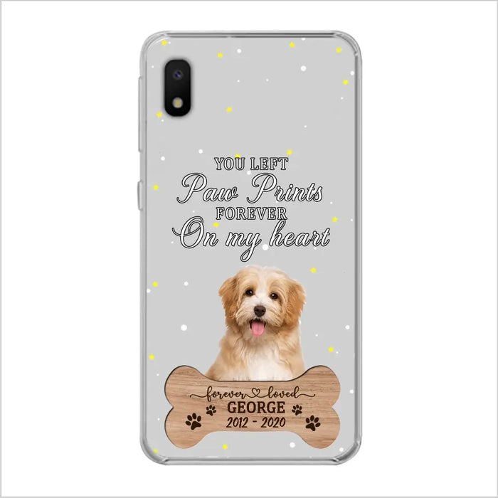 Custom Personalized Memorial Phone Case - Upload Photo - Memorial Gift Idea For Pet Lover - You Left Paw Prints Forever On My Heart