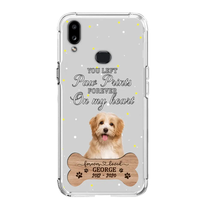 Custom Personalized Memorial Phone Case - Upload Photo - Memorial Gift Idea For Pet Lover - You Left Paw Prints Forever On My Heart