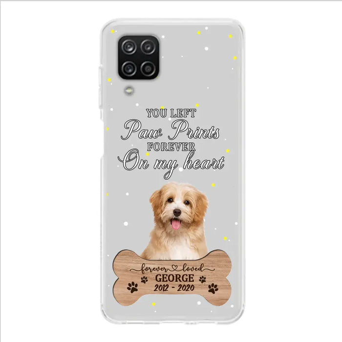 Custom Personalized Memorial Phone Case - Upload Photo - Memorial Gift Idea For Pet Lover - You Left Paw Prints Forever On My Heart