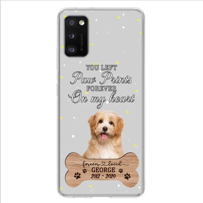 Custom Personalized Memorial Phone Case - Upload Photo - Memorial Gift Idea For Pet Lover - You Left Paw Prints Forever On My Heart