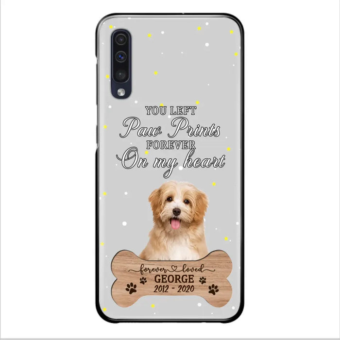 Custom Personalized Memorial Phone Case - Upload Photo - Memorial Gift Idea For Pet Lover - You Left Paw Prints Forever On My Heart