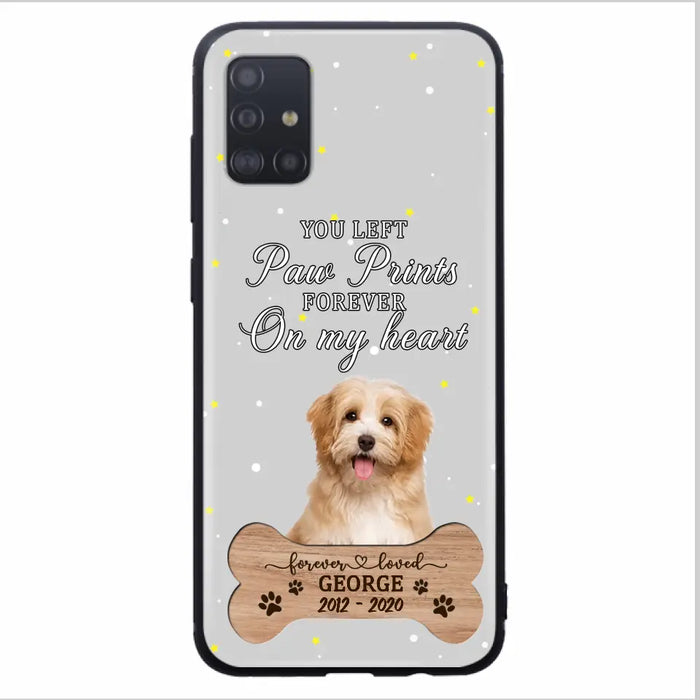 Custom Personalized Memorial Phone Case - Upload Photo - Memorial Gift Idea For Pet Lover - You Left Paw Prints Forever On My Heart