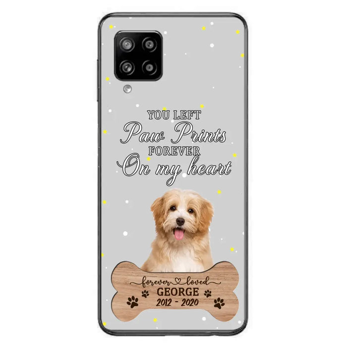 Custom Personalized Memorial Phone Case - Upload Photo - Memorial Gift Idea For Pet Lover - You Left Paw Prints Forever On My Heart