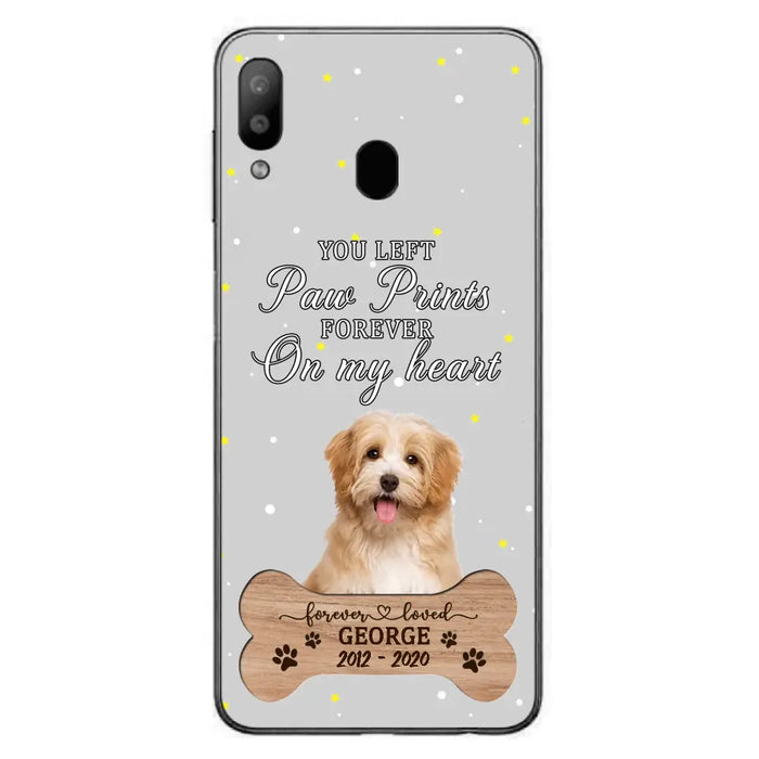 Custom Personalized Memorial Phone Case - Upload Photo - Memorial Gift Idea For Pet Lover - You Left Paw Prints Forever On My Heart