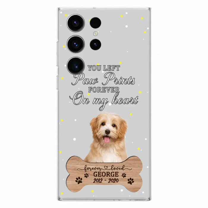 Custom Personalized Memorial Phone Case - Upload Photo - Memorial Gift Idea For Pet Lover - You Left Paw Prints Forever On My Heart