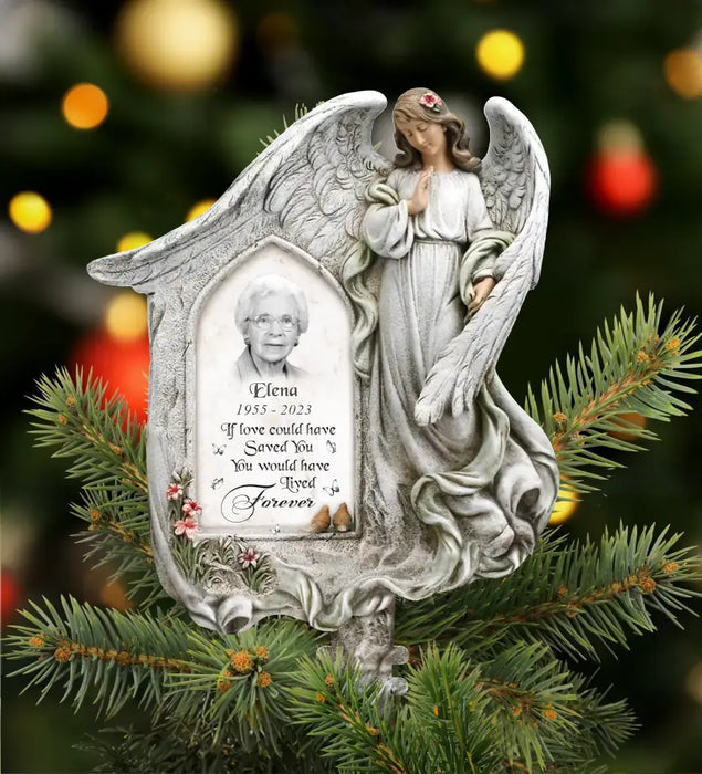 Custom Personalized Angel Memorial Tree Topper - Upload Photo - Memorial Gift Idea For Christmas - If I Could Have One Christmas Wish
