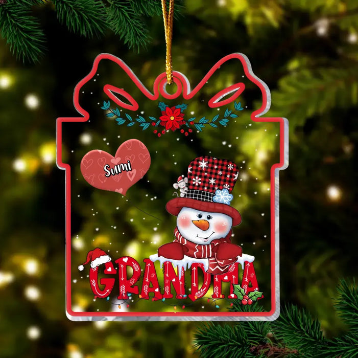 Custom Personalized Christmas Acrylic Ornament - Upto 10 Kids - Christmas Gift Idea for Grandma/Mom