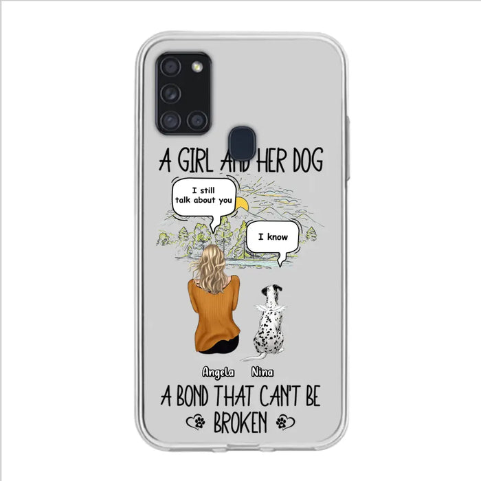 Personalized Dog Mom Phone Case - Memorial Gift Idea For Dog Lover - A Girl And Her Dog A Bond That Can't Be Broken - Case For iPhone/Samsung