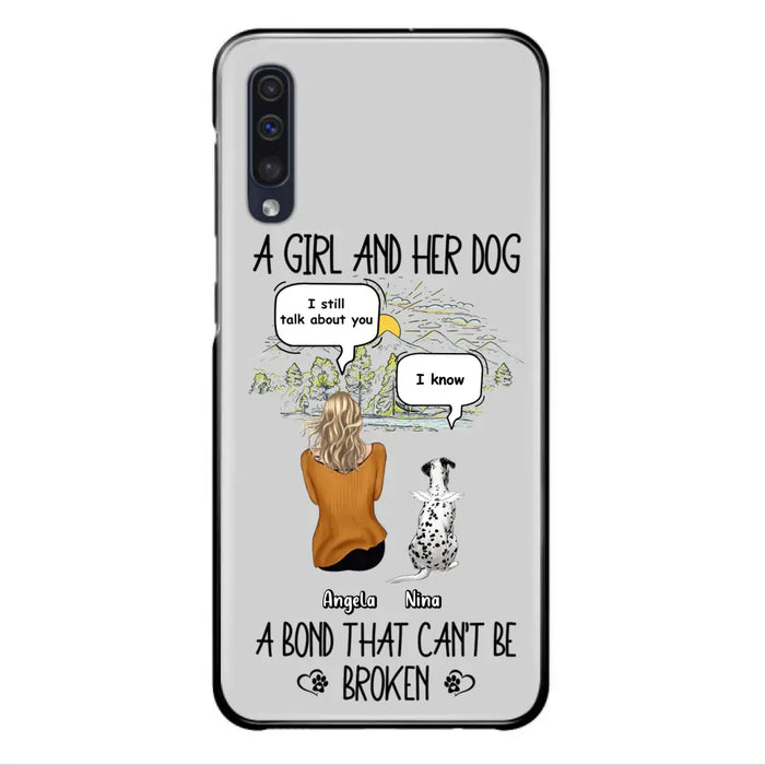 Personalized Dog Mom Phone Case - Memorial Gift Idea For Dog Lover - A Girl And Her Dog A Bond That Can't Be Broken - Case For iPhone/Samsung