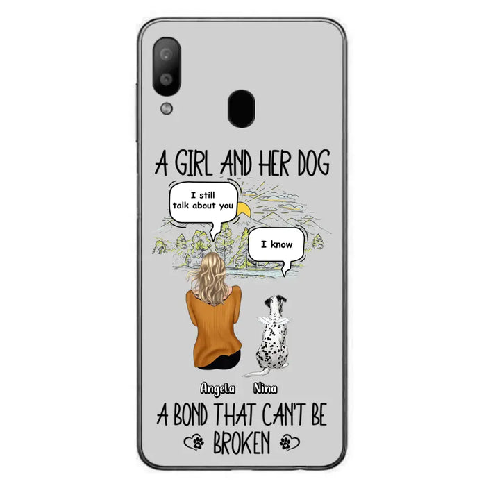 Personalized Dog Mom Phone Case - Memorial Gift Idea For Dog Lover - A Girl And Her Dog A Bond That Can't Be Broken - Case For iPhone/Samsung