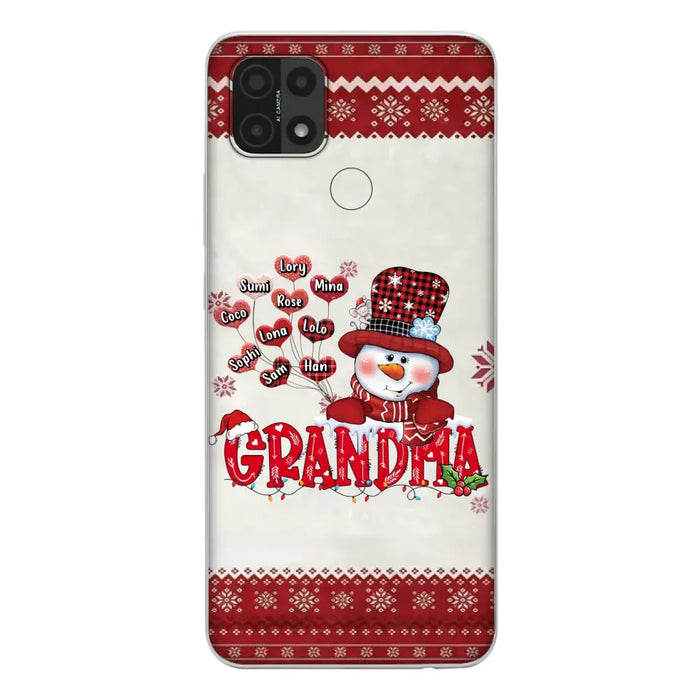 Personalized Snowman Grandma Phone Case - Christmas Gift Idea For Grandma - Up to 10 Kids - Case For Xiaomi/ Oppo/ Huawei