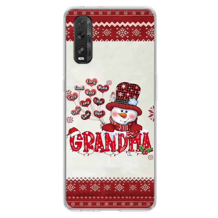 Personalized Snowman Grandma Phone Case - Christmas Gift Idea For Grandma - Up to 10 Kids - Case For Xiaomi/ Oppo/ Huawei