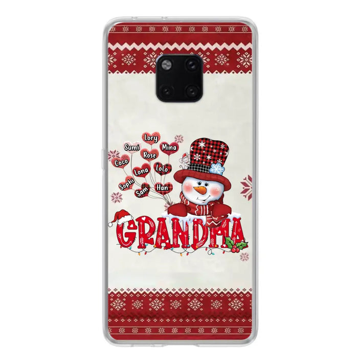 Personalized Snowman Grandma Phone Case - Christmas Gift Idea For Grandma - Up to 10 Kids - Case For Xiaomi/ Oppo/ Huawei