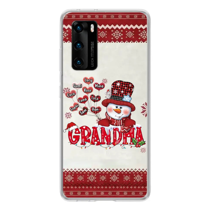 Personalized Snowman Grandma Phone Case - Christmas Gift Idea For Grandma - Up to 10 Kids - Case For Xiaomi/ Oppo/ Huawei