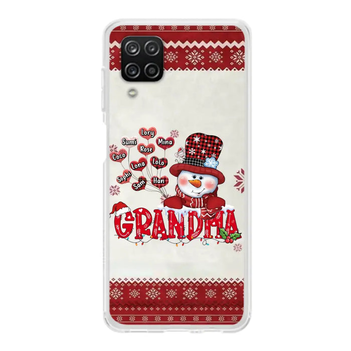 Personalized Snowman Grandma Phone Case - Christmas Gift Idea For Grandma - Up to 10 Kids - Case For iPhone/Samsung