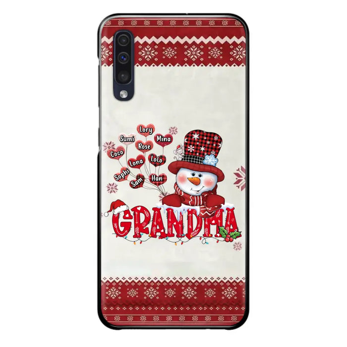 Personalized Snowman Grandma Phone Case - Christmas Gift Idea For Grandma - Up to 10 Kids - Case For iPhone/Samsung