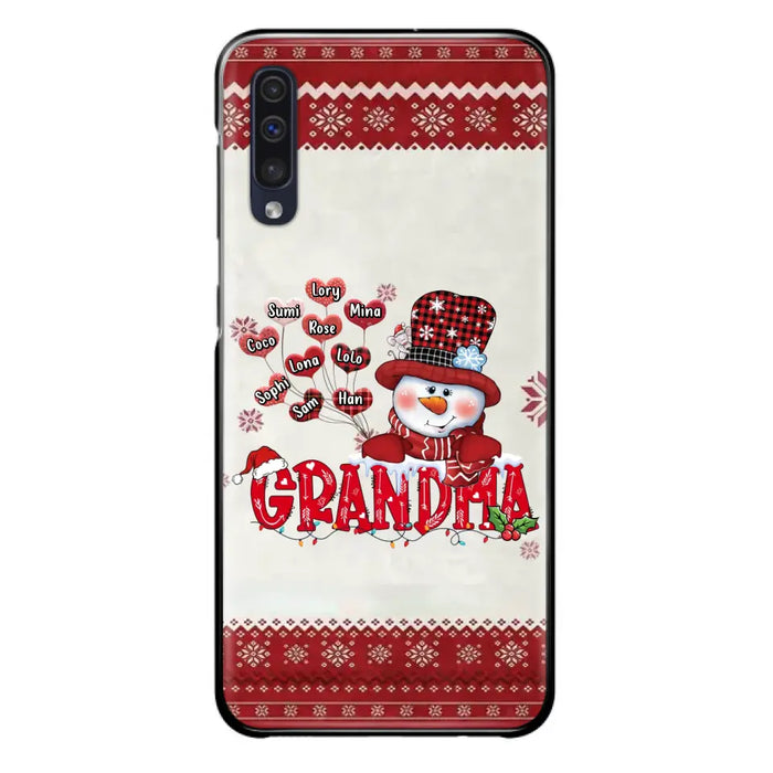 Personalized Snowman Grandma Phone Case - Christmas Gift Idea For Grandma - Up to 10 Kids - Case For iPhone/Samsung