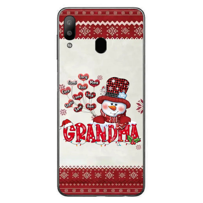 Personalized Snowman Grandma Phone Case - Christmas Gift Idea For Grandma - Up to 10 Kids - Case For iPhone/Samsung